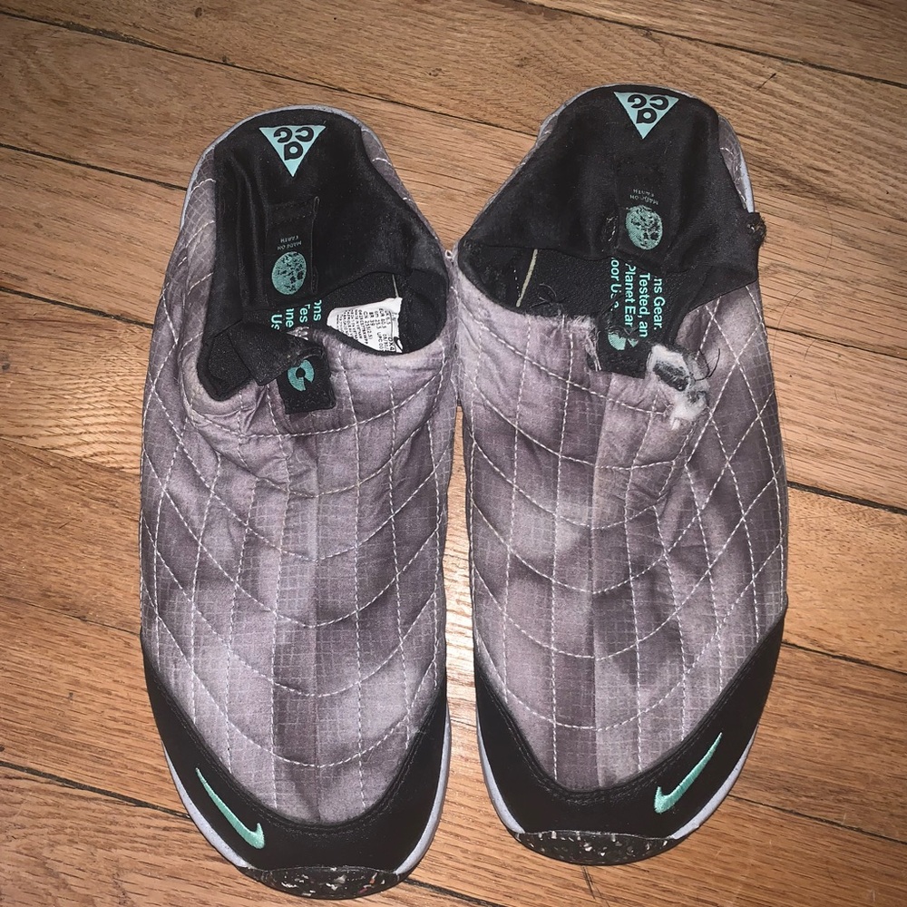 Nike ACG Quilted Slip-On Shoes - Black and Teal
